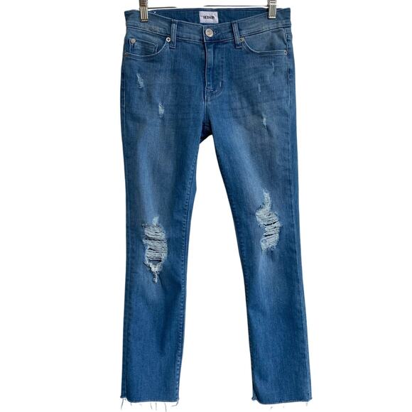 Hudson Midrise Tally Skinny Jeans Raw Hem Crop 28 - Excellent - Picture 6 of 16